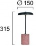 Lampa  Neagra cu Rosu, cu Baterie, Dimabila, 2W