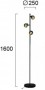 Lampadar  Negru si Auriu cu Dulie 3xGU10