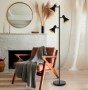 Lampadar  Negru si Auriu cu Dulie 3xE14