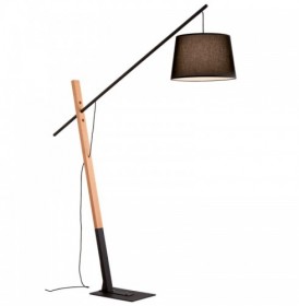 Lampadar  Negru, din Aluminiu si Lemn 1xE27