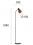 Lampadar  Negru cu Alama 1xE27