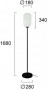 Lampadar  Negru cu Sticla 1xE27