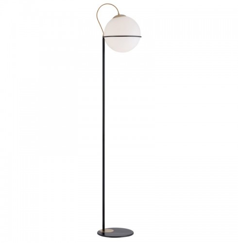 Lampadar  Negru, Tip Glob din Sticla 1xE27