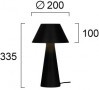 Lampa  Neagra, Conica din Aluminiu, cu Dulie 1xE27