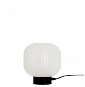 Lampa  Neagra cu Sticla Alba, Dulie 1xE27