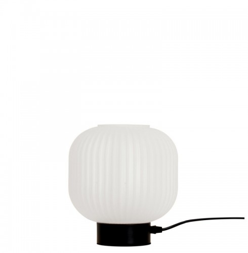 Lampa  Neagra cu Sticla Alba, Dulie 1xE27