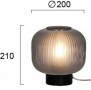 Lampa  Neagra cu Sticla Fumurie, Dulie 1xE27