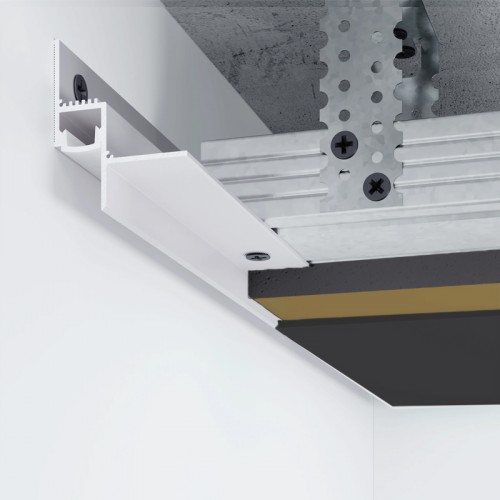 Profil LED Scafa Shadow Gap Alb 2 metri Tavan cu Perete