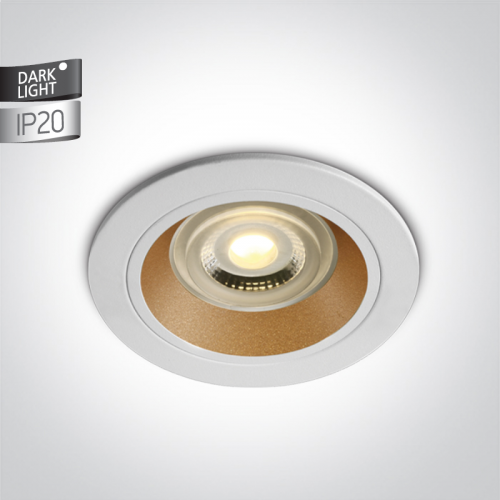 Spot Incastrat Tavan Alb cu Alama si dulie GU10 Dark Light