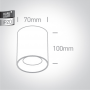 Spot Aplicat Tavan Alb Mat cu dulie GU10 h100mm D70mm
