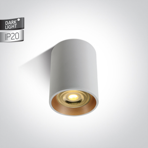 Spot Aplicat Tavan Alb cu Alama si dulie GU10 h100mm D70mm