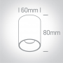 Spot LED Aplicat Tavan Negru 7W Dimabil CRI90 3000K h80mm