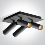 Spoturi Aplicate Tavan Negre cu Alama 4x5W 3000K Orientabile CRI90