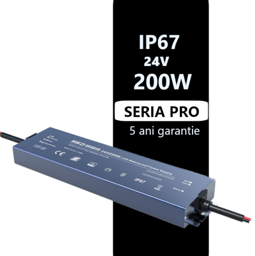 Sursa LED IP67 200W 24V 5 ani garantie