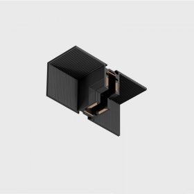 Conector Colt Vertical Sina Magnetica Incastrata in Rigips Pro Slim Neagra