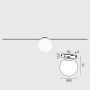 dimensiuni Spot Sfera Sina Magnetica Slim Pro 3W 360° D60mm H72mm 3000K 24V