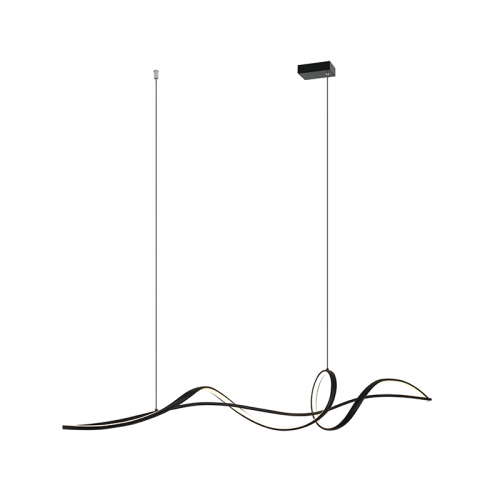 lustra living led, neagra,lumina calda 3000K, forma liniara tip spirala, lustra led dormitor modern
