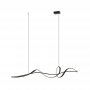 lustra living led, neagra,lumina calda 3000K, forma liniara tip spirala, lustra led dormitor modern
