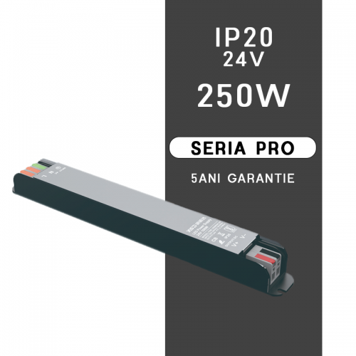 Driver LED Slim 24V 250W IP20 5 Ani Garantie