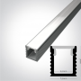 Profil LED Slim Montaj Aplicat, Gri, 2 Metri, Ultra Slim h9mm x 7.8mm