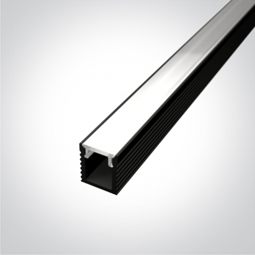 Profil LED Slim Montaj Aplicat, Negru, 2 Metri, Ultra Slim h9mm x 7.8mm