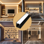 Profil LED Slim Montaj Aplicat, Negru, 2 Metri, Ultra Slim h9mm x 7.8mm