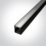 Profil LED Slim Montaj Aplicat, Negru, 2 Metri, Ultra Slim h9mm x 7.8mm