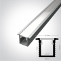 Profil LED Slim Montaj Incastrat, Gri, 2 Metri, Ultra Slim h8.8mm x 10.7mm