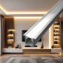 Profil LED Slim Montaj Incastrat, Gri, 2 Metri, Ultra Slim h8.8mm x 10.7mm