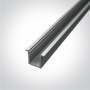 Profil LED Slim Montaj Incastrat, Gri, 2 Metri, Ultra Slim h8.8mm x 10.7mm