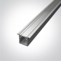 Profil LED Slim Montaj Incastrat, Gri, 2 Metri, Ultra Slim h8.8mm x 10.7mm