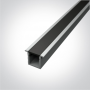 Profil LED Slim Montaj Incastrat, Gri, 2 Metri, Ultra Slim h8.8mm x 10.7mm