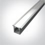 Profil LED Slim Montaj Incastrat, Gri, 2 Metri, Ultra Slim h8.8mm x 10.7mm