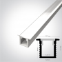 Profil LED Slim Montaj Incastrat, Alb, 2 Metri, Ultra Slim h8.8mm x 10.7mm
