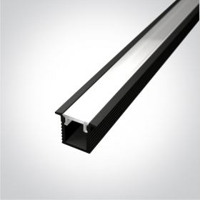 Profil LED Slim Montaj Incastrat, Negru, 2 Metri, Ultra Slim h8.8mm x 10.7mm