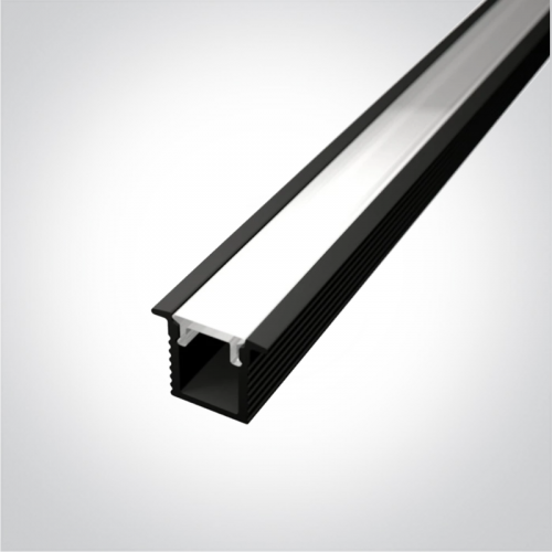 Profil LED Slim Montaj Incastrat, Negru, 2 Metri, Ultra Slim h8.8mm x 10.7mm