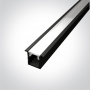 Profil LED Slim Montaj Incastrat, Negru, 2 Metri, Ultra Slim h8.8mm x 10.7mm