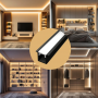 Profil LED Slim Montaj Incastrat, Negru, 2 Metri, Ultra Slim h8.8mm x 10.7mm