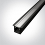Profil LED Slim Montaj Incastrat, Negru, 2 Metri, Ultra Slim h8.8mm x 10.7mm