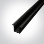 Profil LED Slim Montaj Incastrat, Negru, 2 Metri, Ultra Slim h8.8mm x 10.7mm