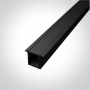 Profil LED Slim Montaj Incastrat, Negru, 2 Metri, Ultra Slim h8.8mm x 10.7mm
