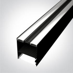 Profil LED Suspendat Negru 2 Metri 48mm x 60mm pentru spatii comerciale