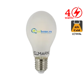 Bec LED cu filament 4W E27 Alb Cald Dispersor Mat inalt