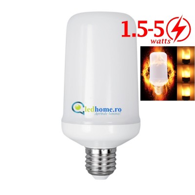 Bec LED Flacara 1,5-5W E27 1500-1800K