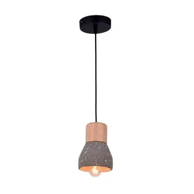 Pendul Modern MAJESTIC 1XE27 CONCRETE/Culoarea Lemnului