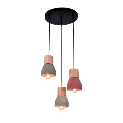 Lustra MAJESTIC 3XE27 Lemn Piatra si metal