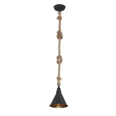 Pendul Vintage cu funie 1XE27 Negru