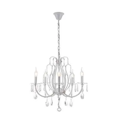Candelabru Laura 5XE14 Alb spre Auriu
