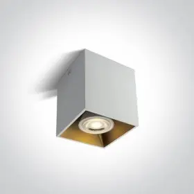 Spot Aplicat pe tavan Alb cu Gold si dulie gu10