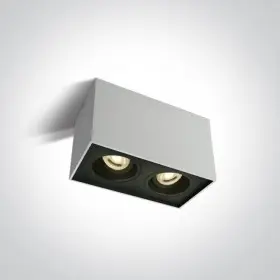 Spot Aplicat pe Tavan Alb cu Negru cu doua becuri GU10 Orientabil